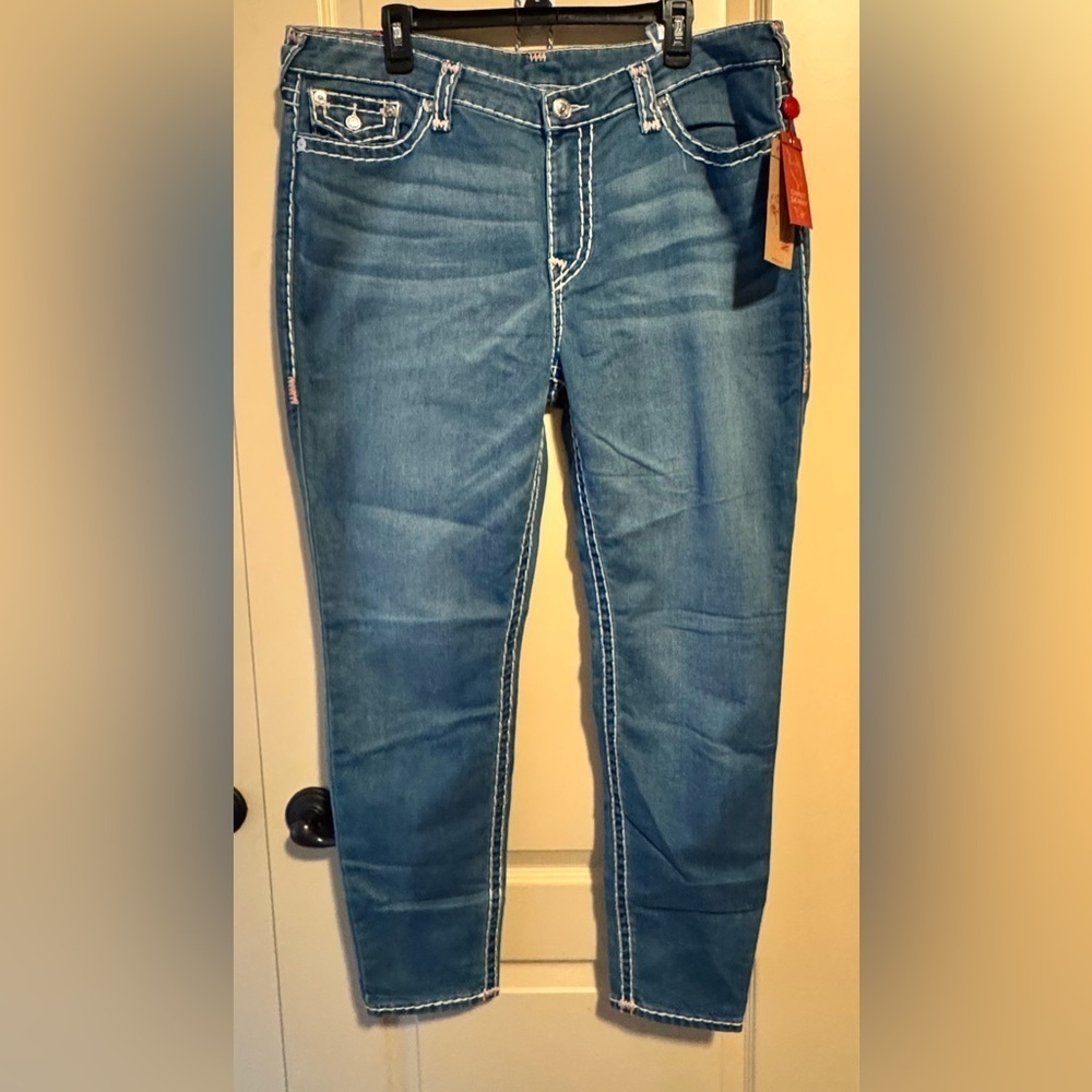 TRUE RELIGION CURVY SKINNY FLAP NAT BT JEAN WOMEN'S